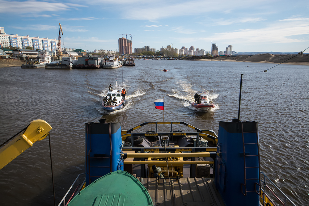 Подход 1 группы ОБП с кормы судна на быстроходных катерах