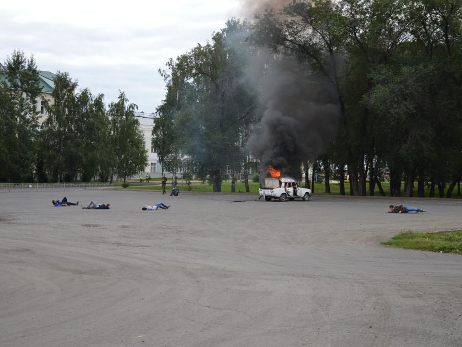 Последствия взрыва автомобиля