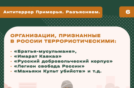 АТК в Приморском крае разработаны карточки "Террористические организации"