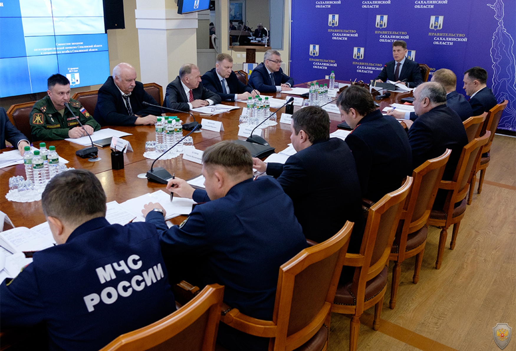Открытие совместного заседания антитеррористической комиссии Сахалинской области и оперативного штаба в Сахалинской области 21 февраля 2017 года